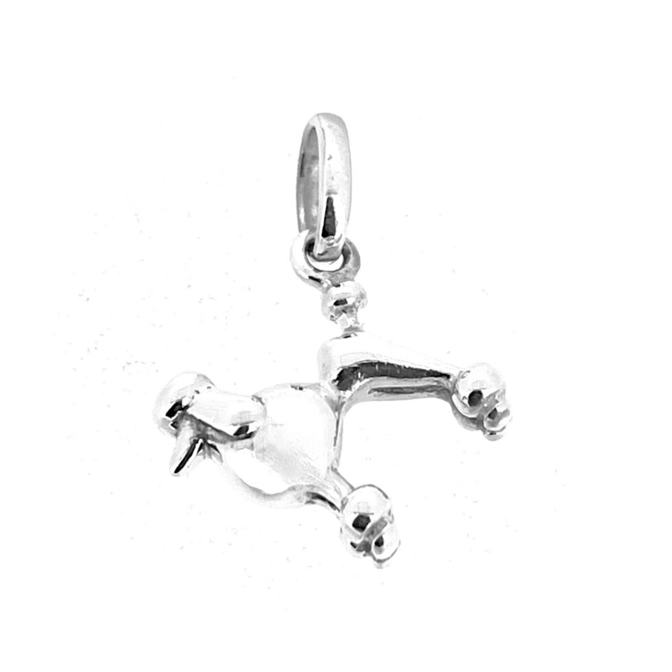 Vintage animal charm modelled as a poodle dog
