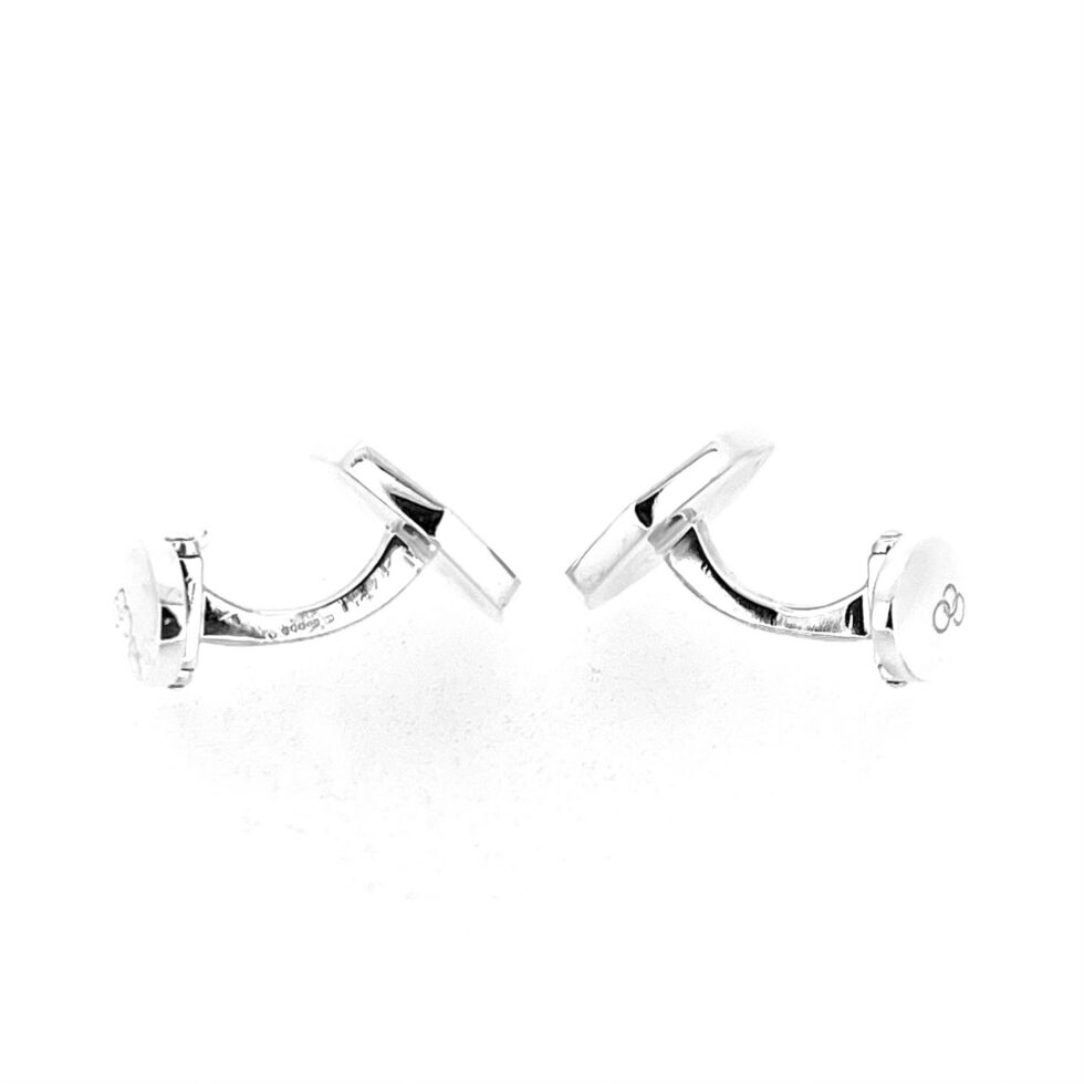 Links of London coin style cufflinks angled view