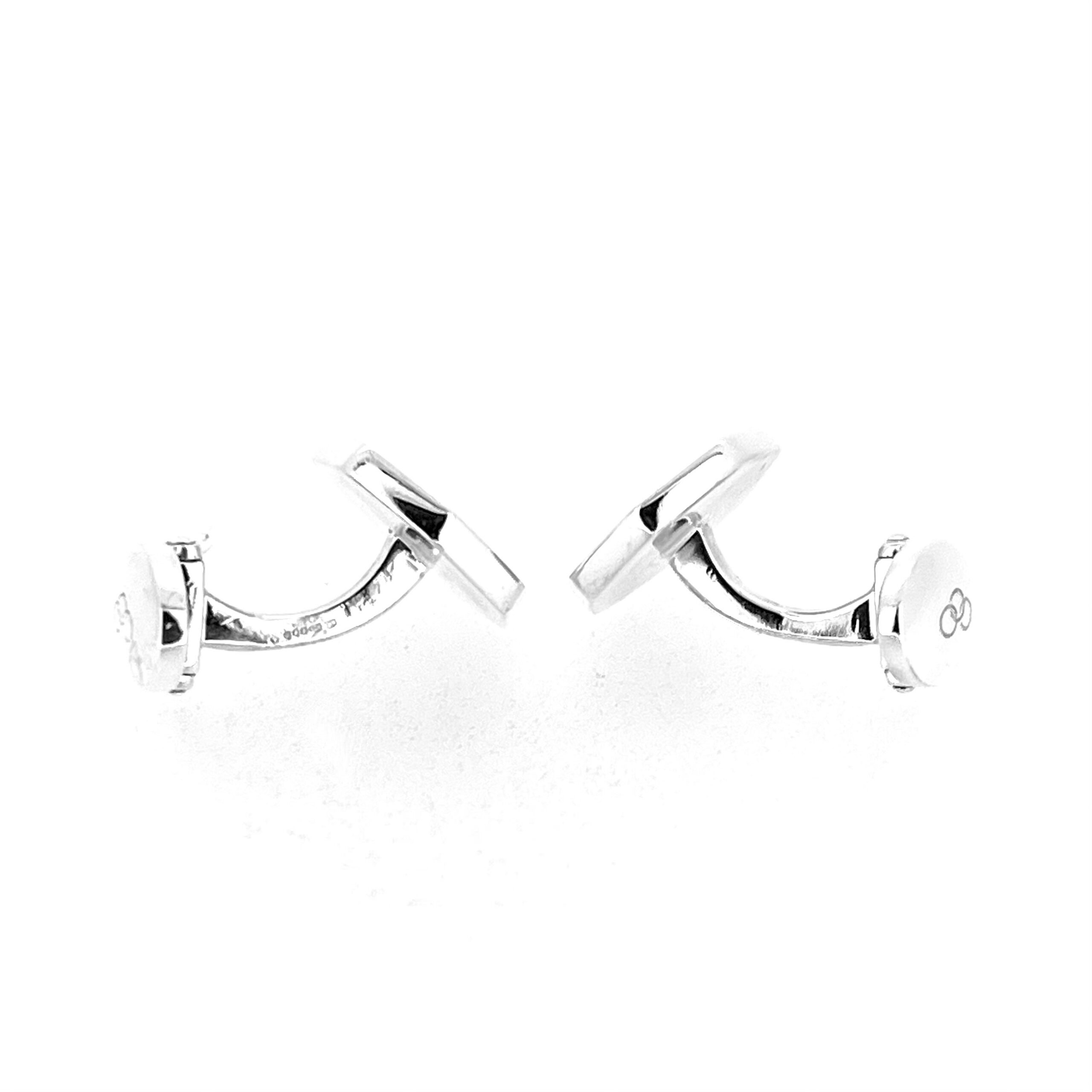 Links of London coin style cufflinks angled view