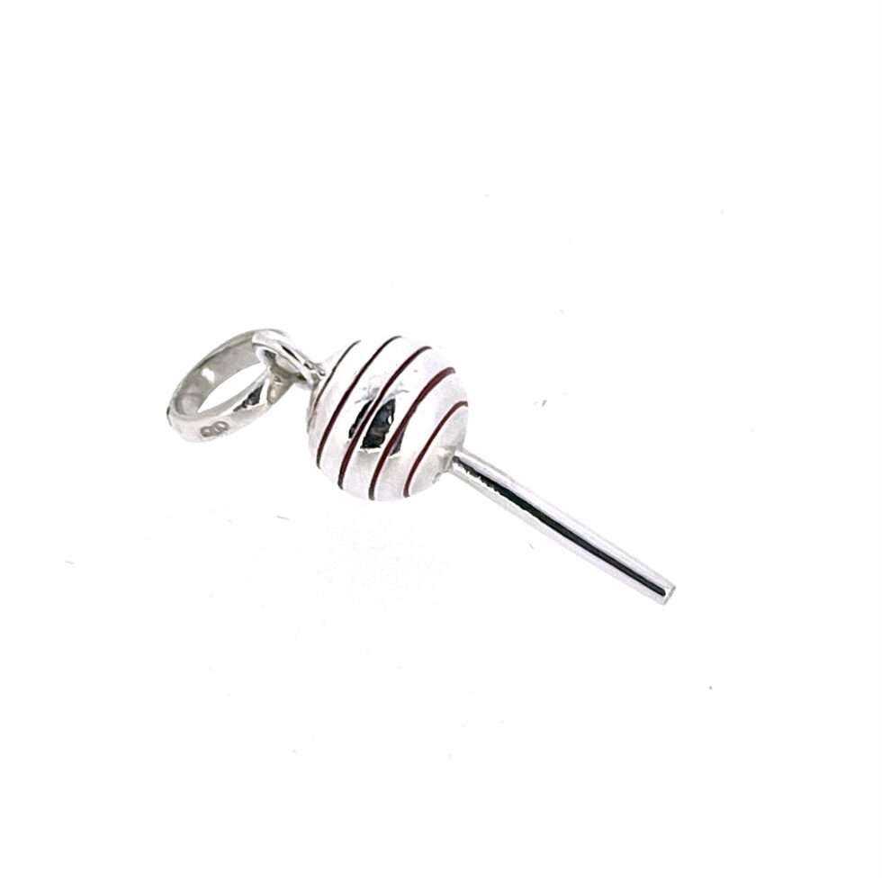 Vintage Links of London Red Enamel Lollipop Charm sterling silver
