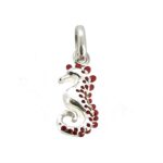 Side view of Links of London red enamel seahorse charm