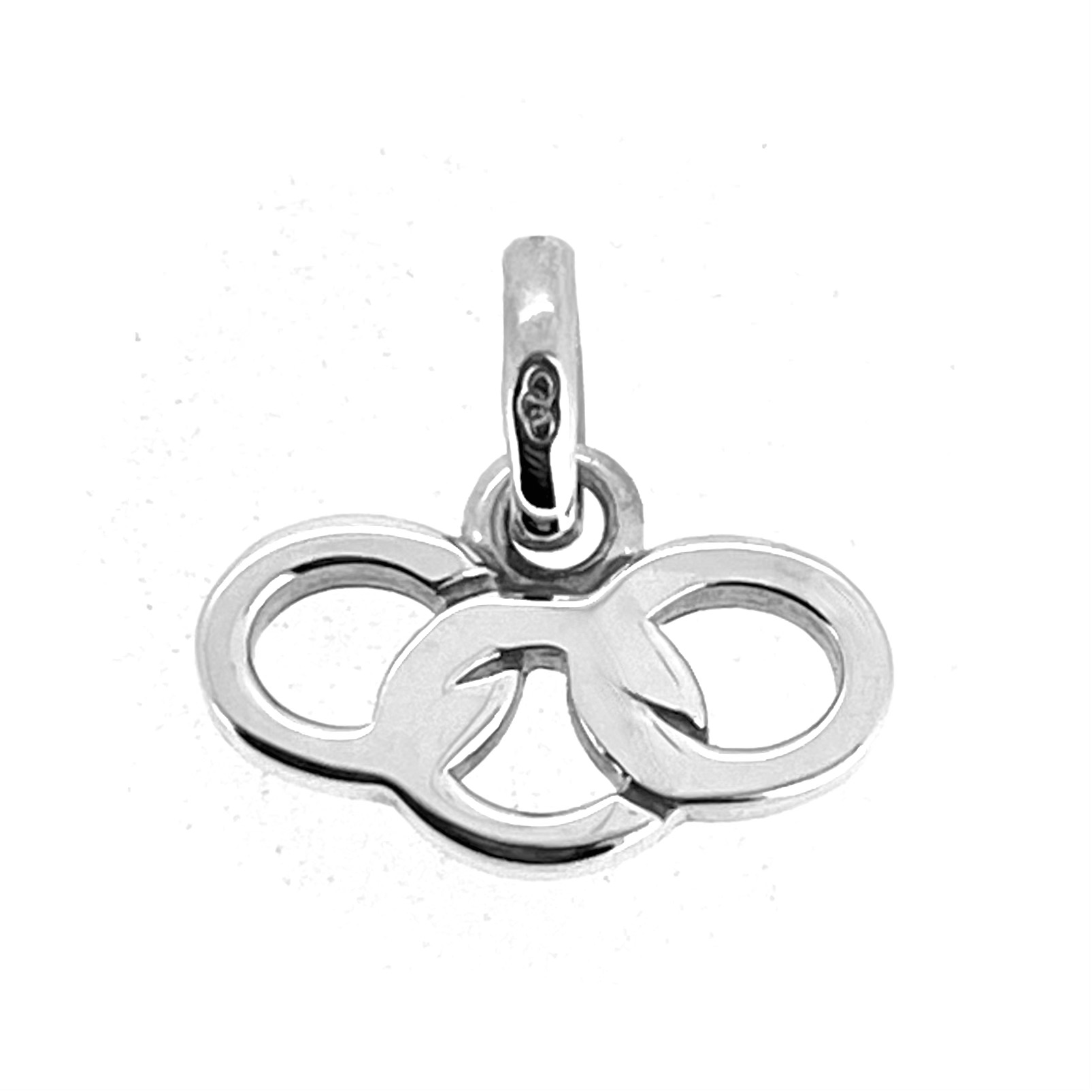 Sterling silver Links of London logo charm front view