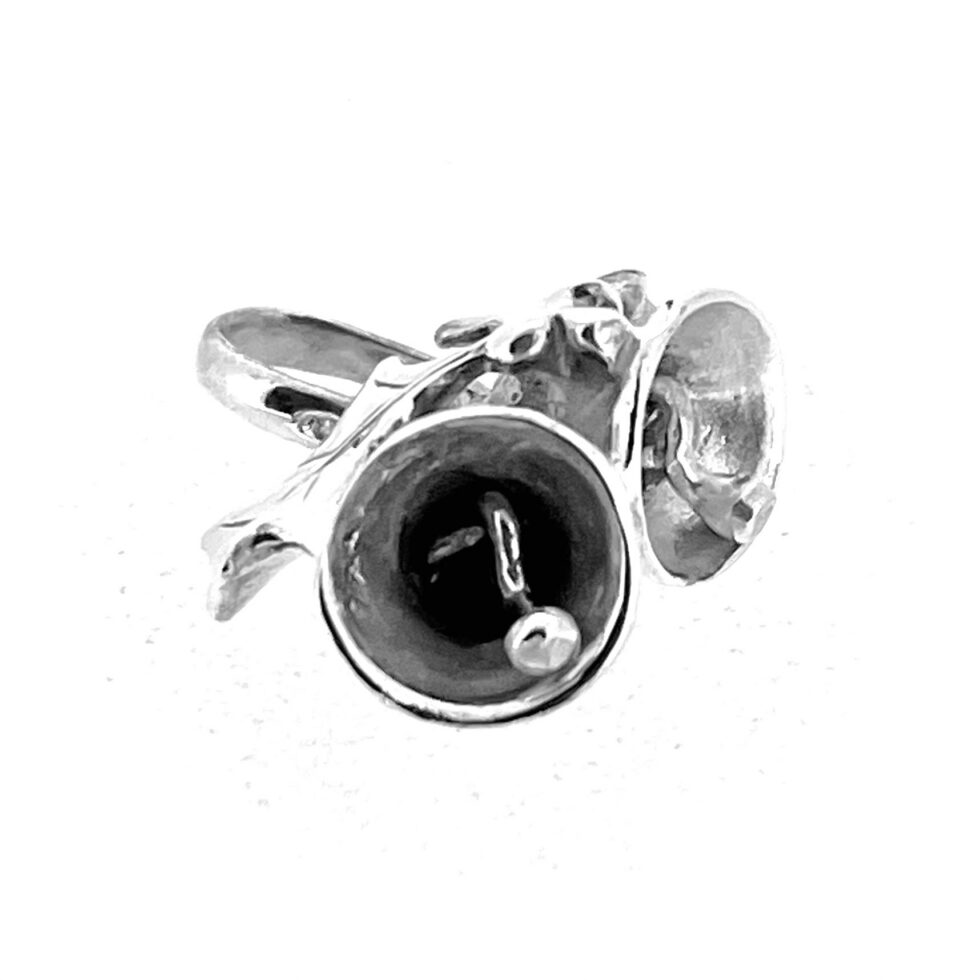 Sterling silver Christmas bells charm with movable clappers