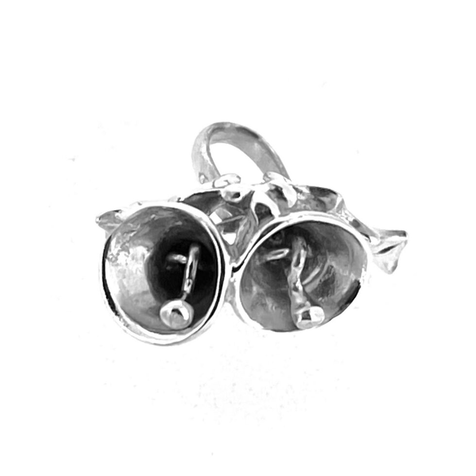 Links of London silver Christmas bells charm front view