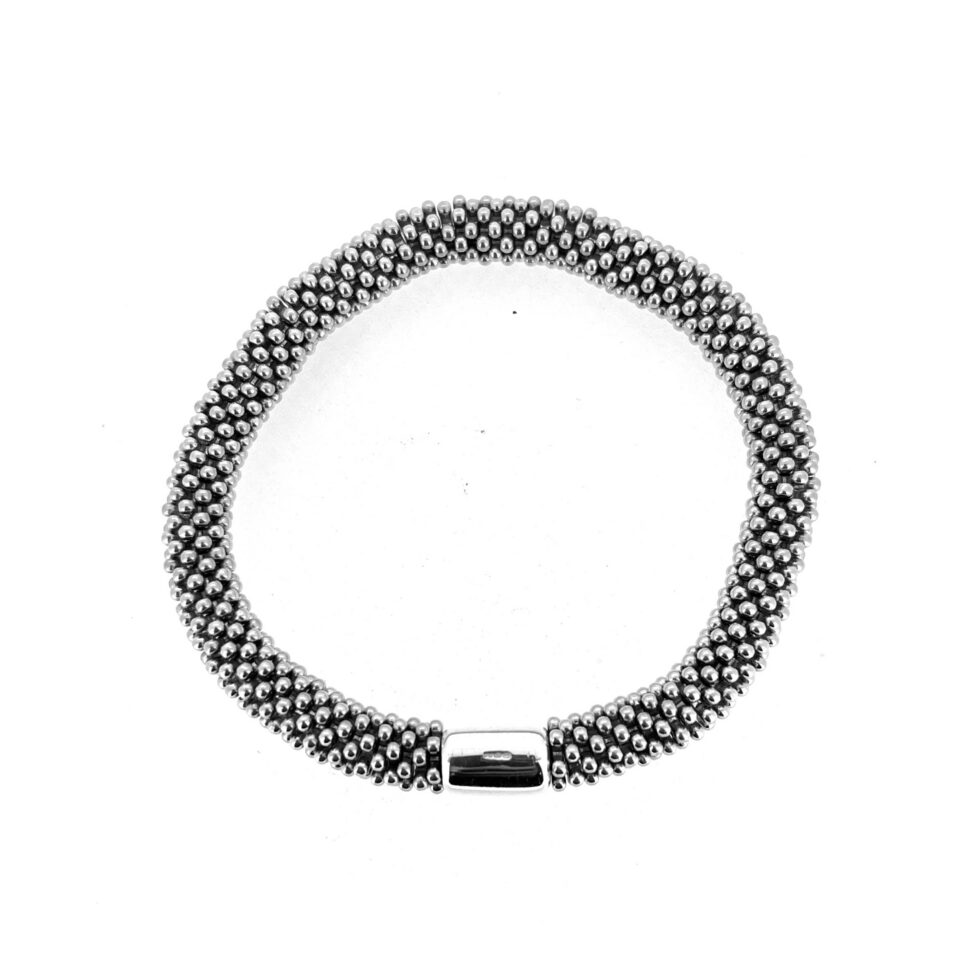 Links of London Effervescence bracelet showing sculptural bead texture