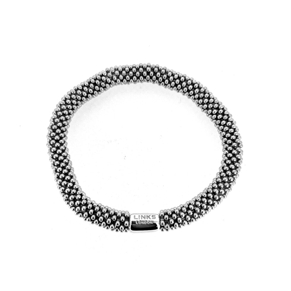 Links of London star bead bracelet in polished sterling silver