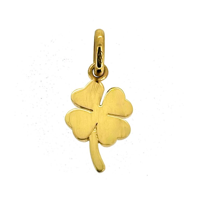 Polished silver four leaf clover charm for Sweetie bracelet