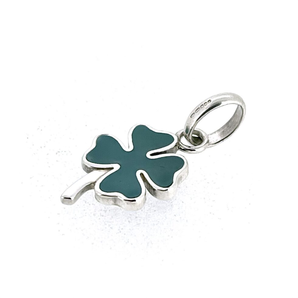 Vintage Links of London good luck charm in green enamel