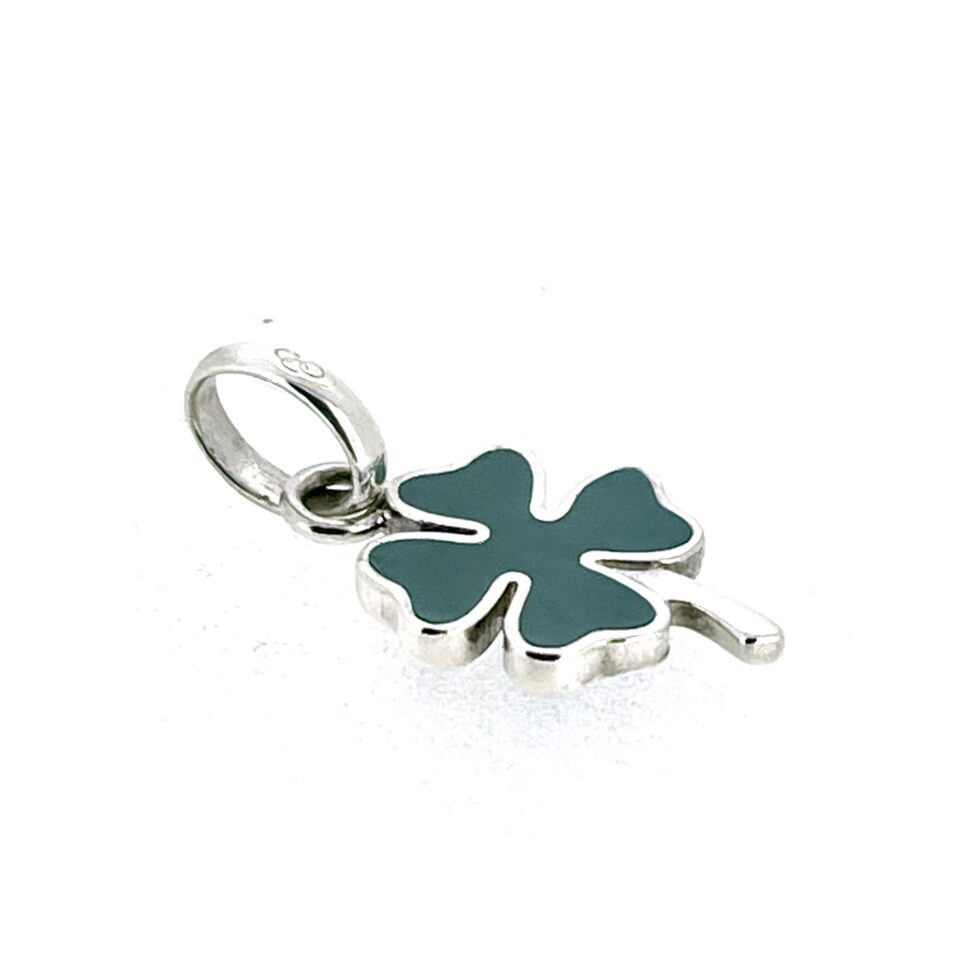 Links of London shamrock green enamel charm close view