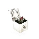 Sterling silver Jack in the Box pendant charm front view