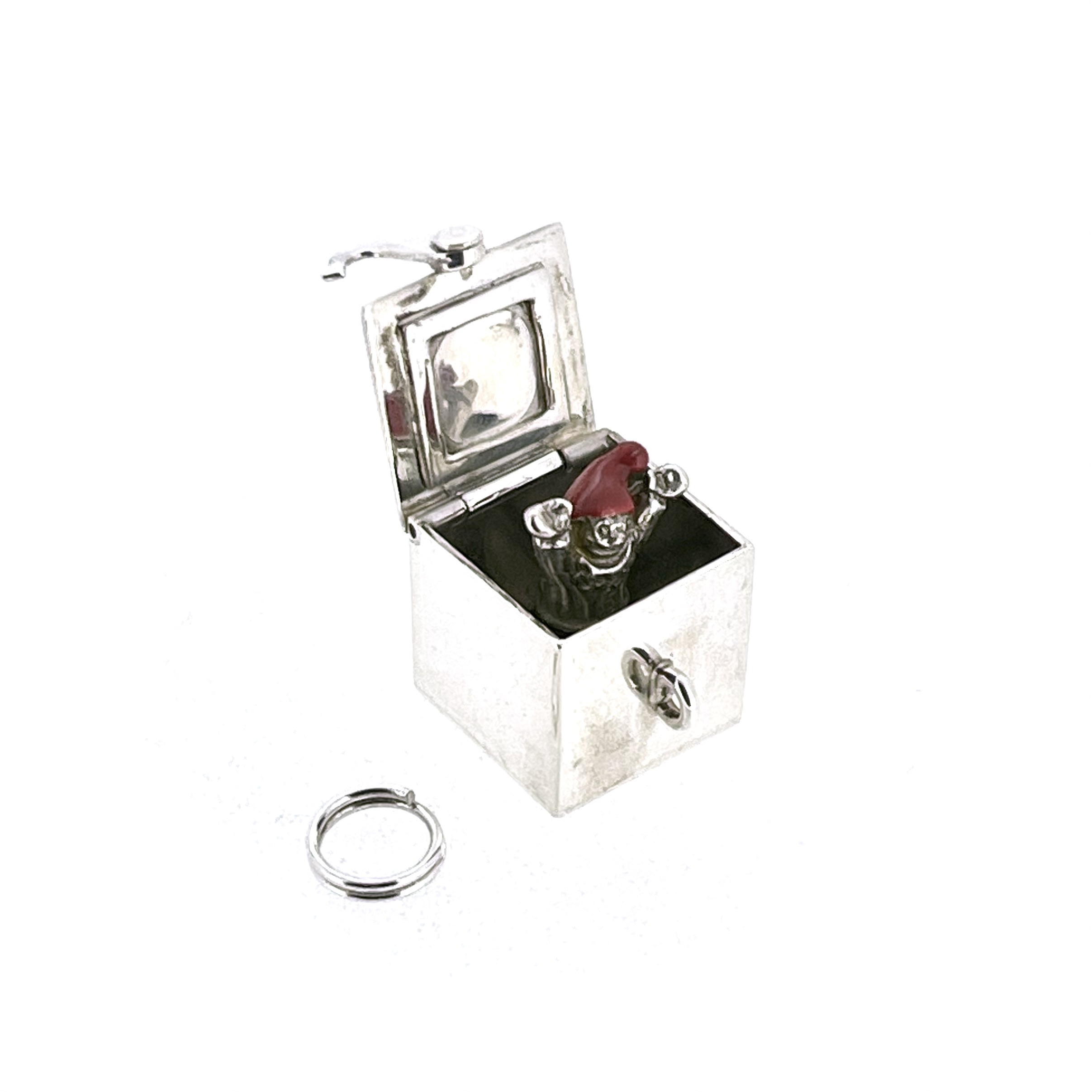 Links of London mechanical Jack in the Box charm closed view