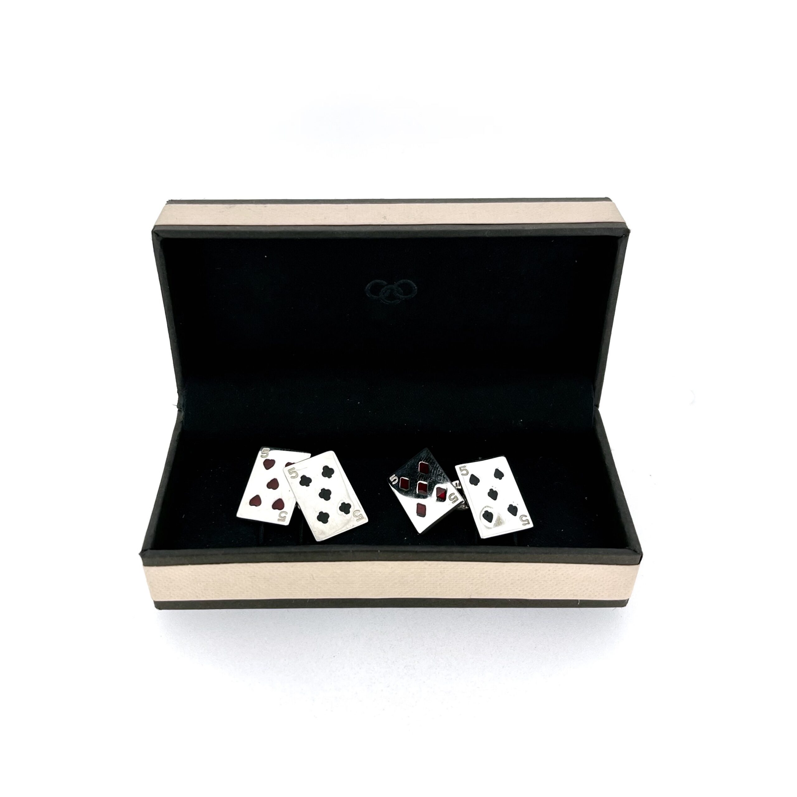 Vintage Links of London Playing Card Cufflinks sterling silver enamel