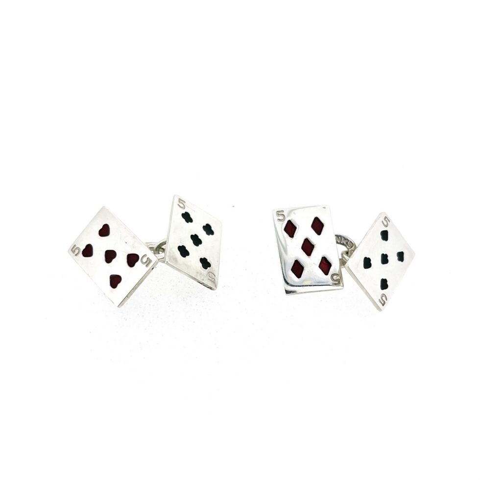 Links of London Five of Hearts cufflink front view