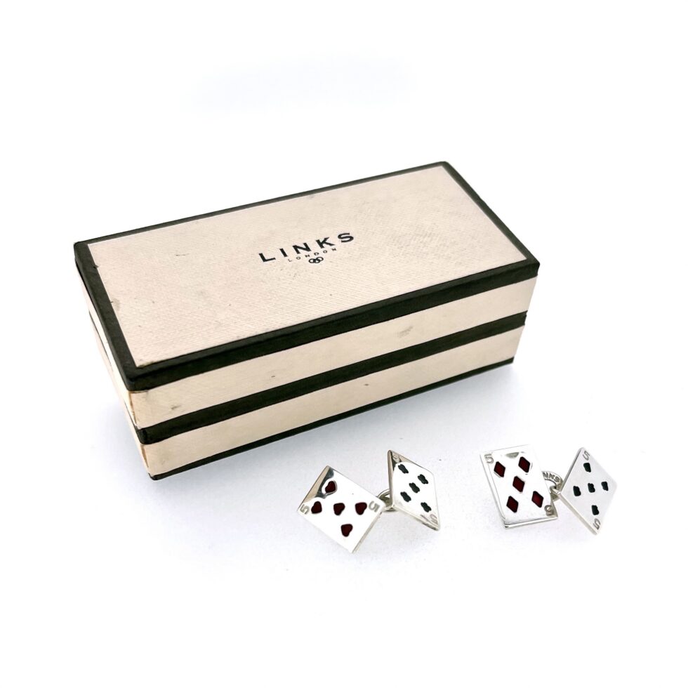Links of London Five of Clubs cufflink front view