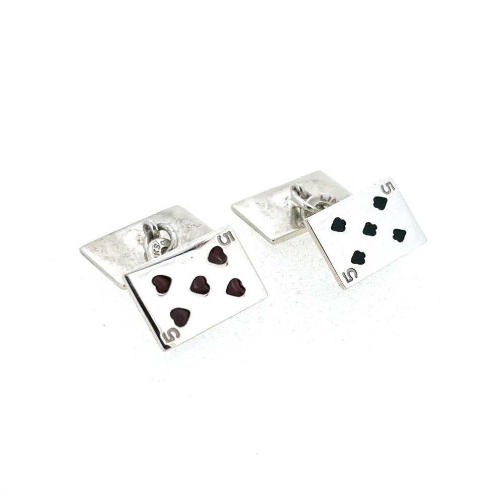 Vintage Links of London Five of Spades cufflink