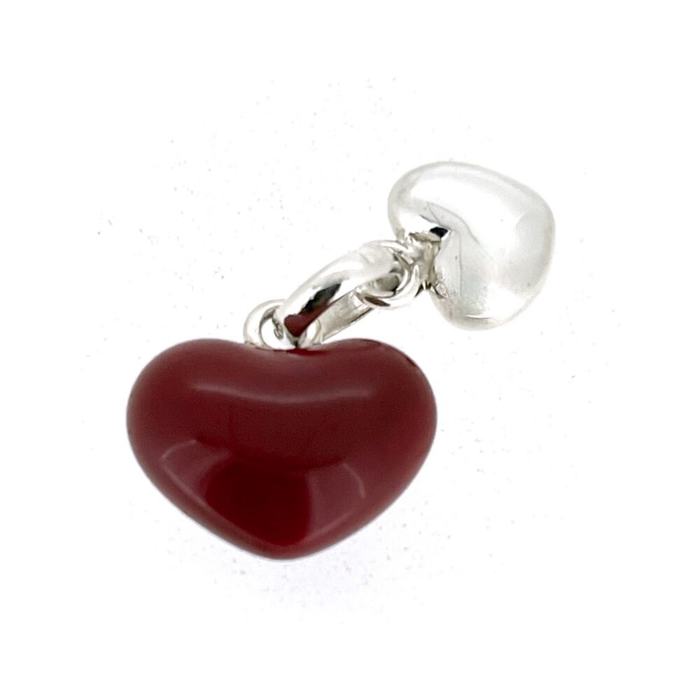 Links of London Two Hearts Charm with red enamel heart