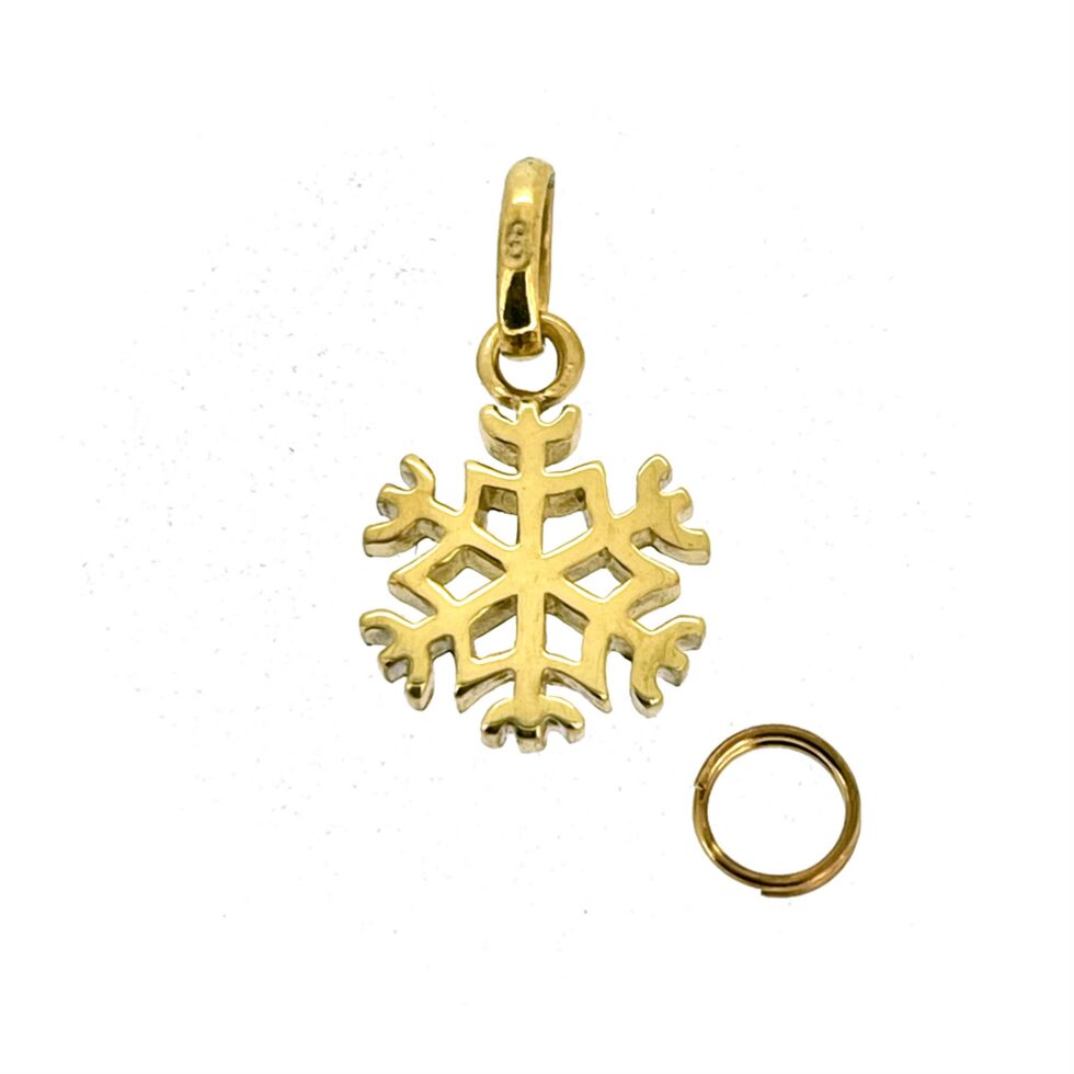18ct gold plated sterling silver snowflake charm