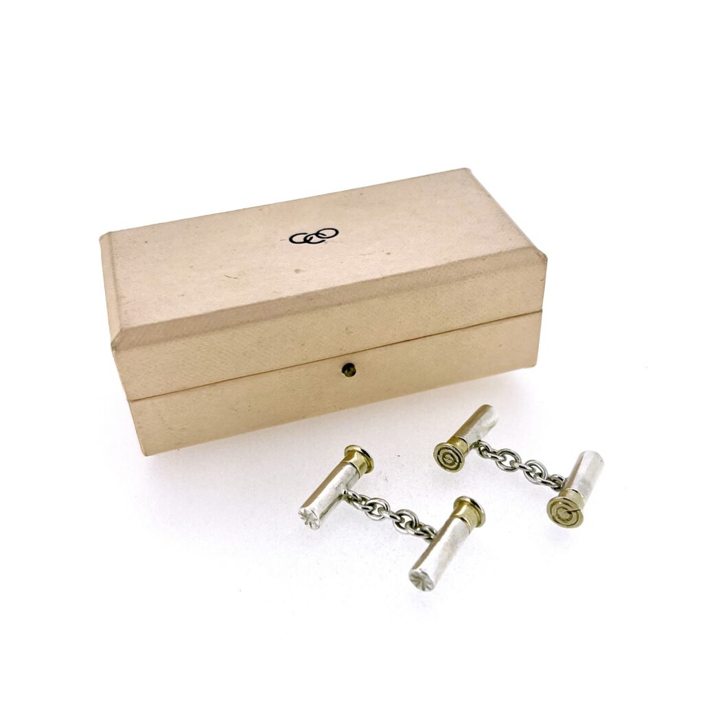 Sterling silver cufflinks with 8mm gold plated end caps