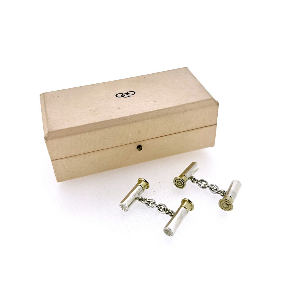 Sterling silver cufflinks with 8mm gold plated end caps