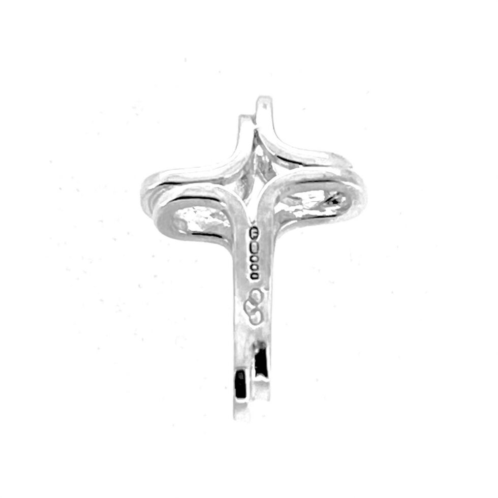 Sterling silver Double Cross Pendant angled view