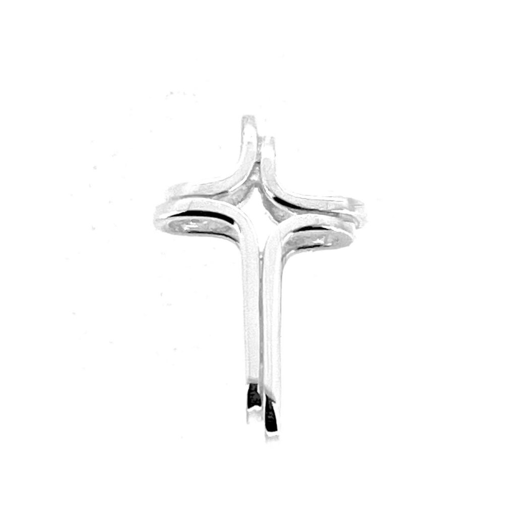 Vintage sterling silver sculptural cross pendant