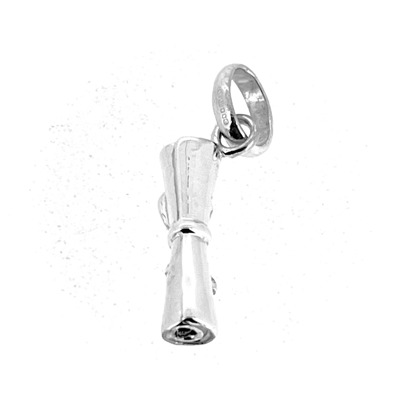 Sterling silver diploma charm with oval bail