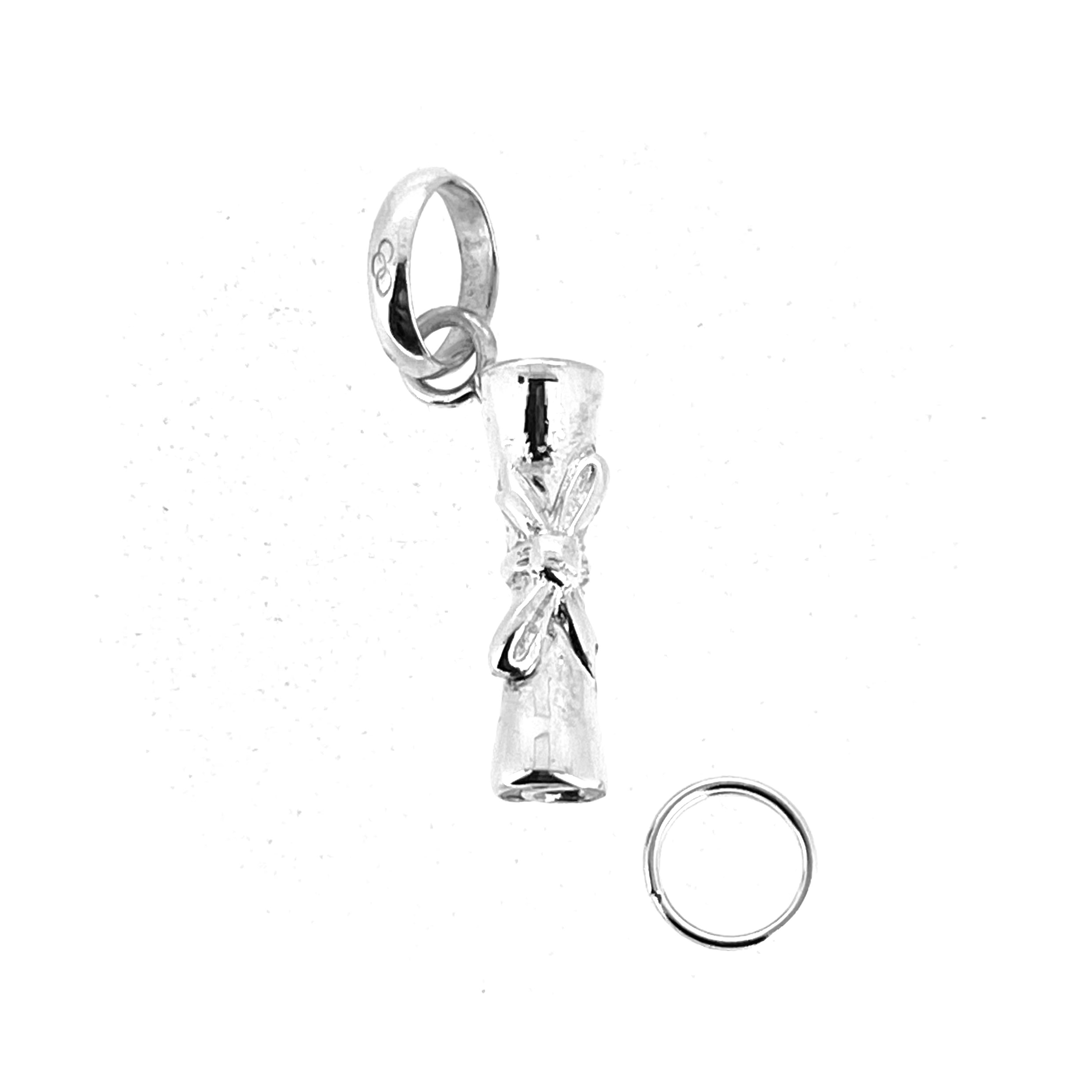 Links of London silver graduation diploma charm front view