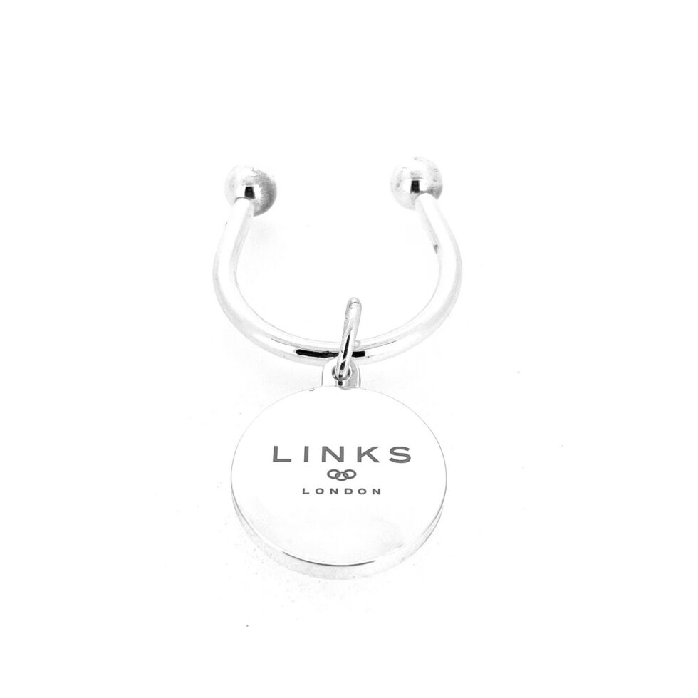 Vintage Links of London silver plated Round Tag Screwball Keyring