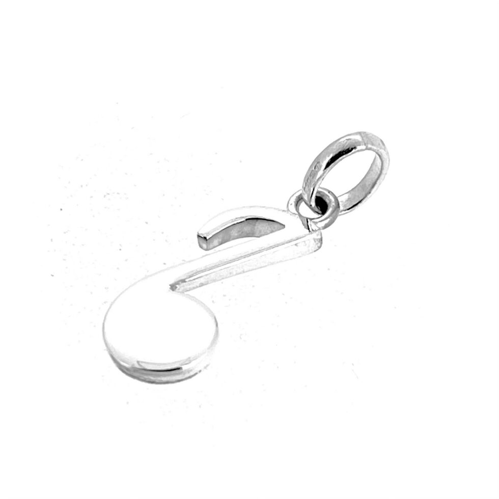 Sterling silver eighth note pendant charm