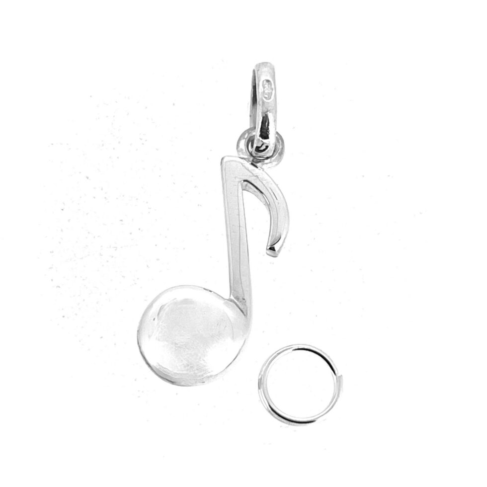 Sterling silver quaver charm front view