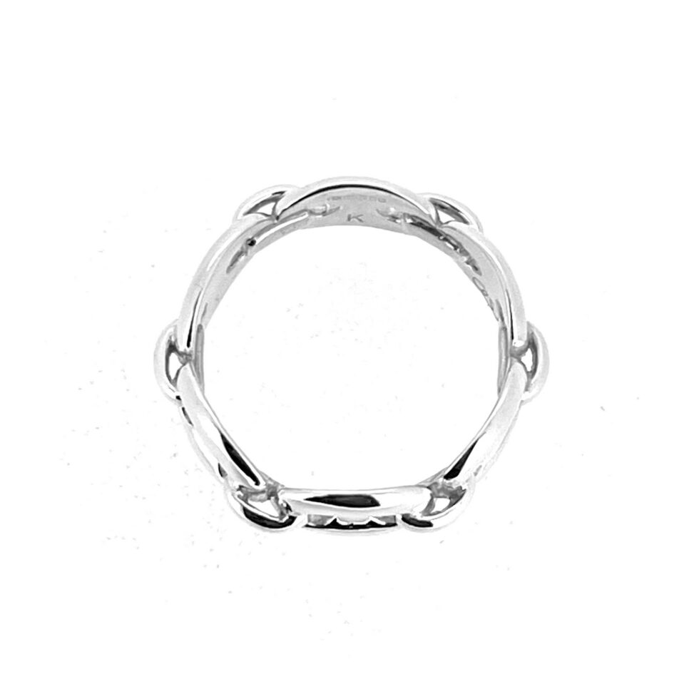 Sterling silver marine link ring with oval anchor links