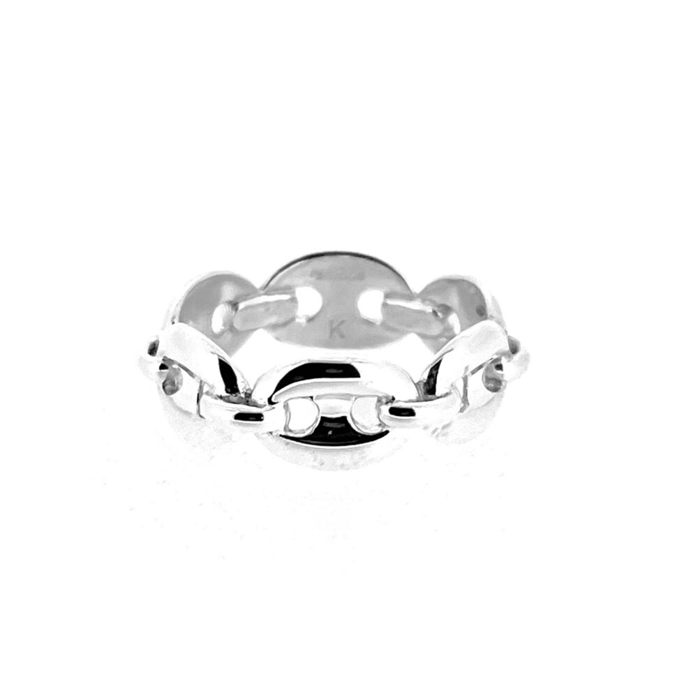 Siren Ring with broad oval links and central bars