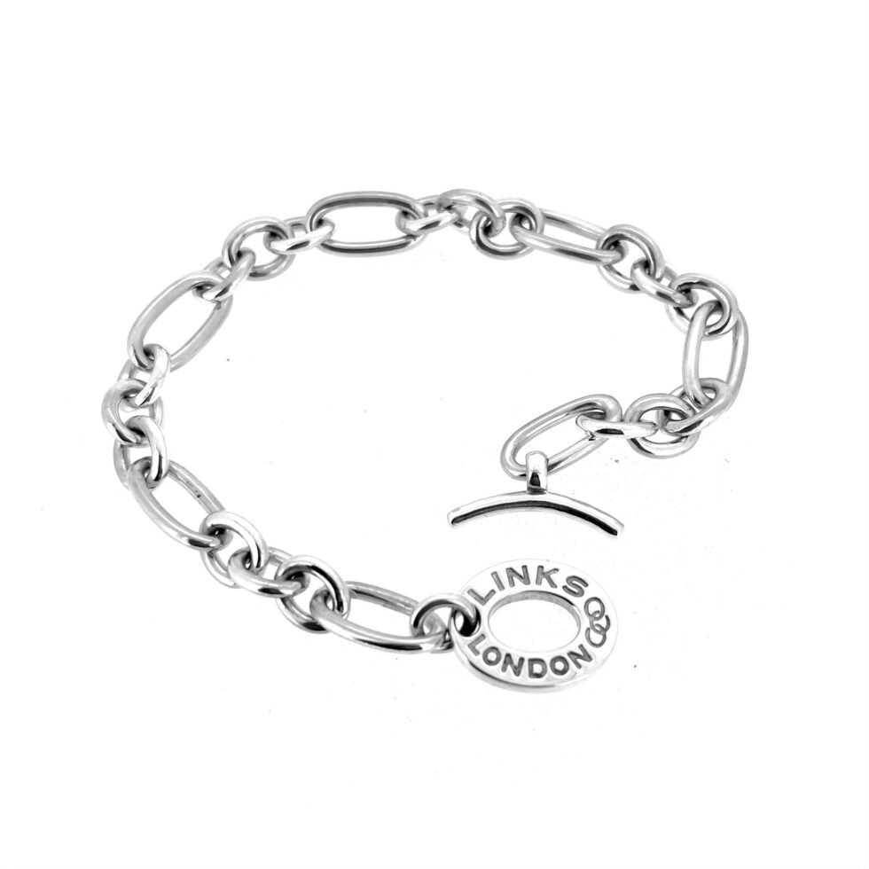 Links of London chain charm bracelet with toggle clasp