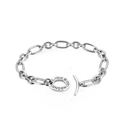 intage Links of London sterling silver chain charm bracelet 19cm