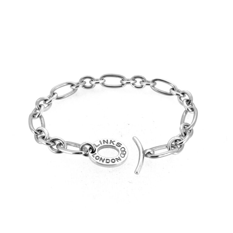 intage Links of London sterling silver chain charm bracelet 19cm
