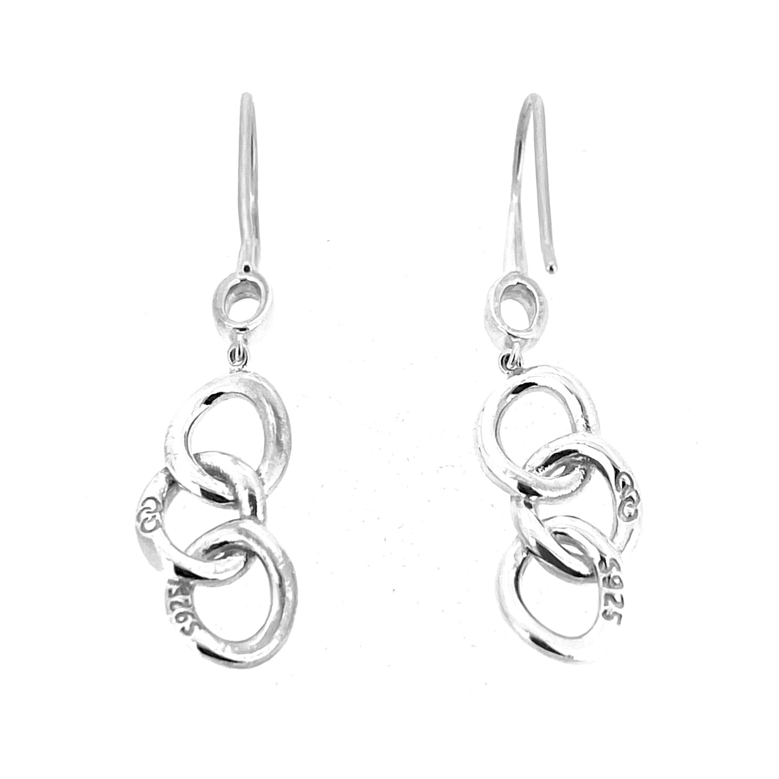 Links of London fixed interlocking ring drop earrings