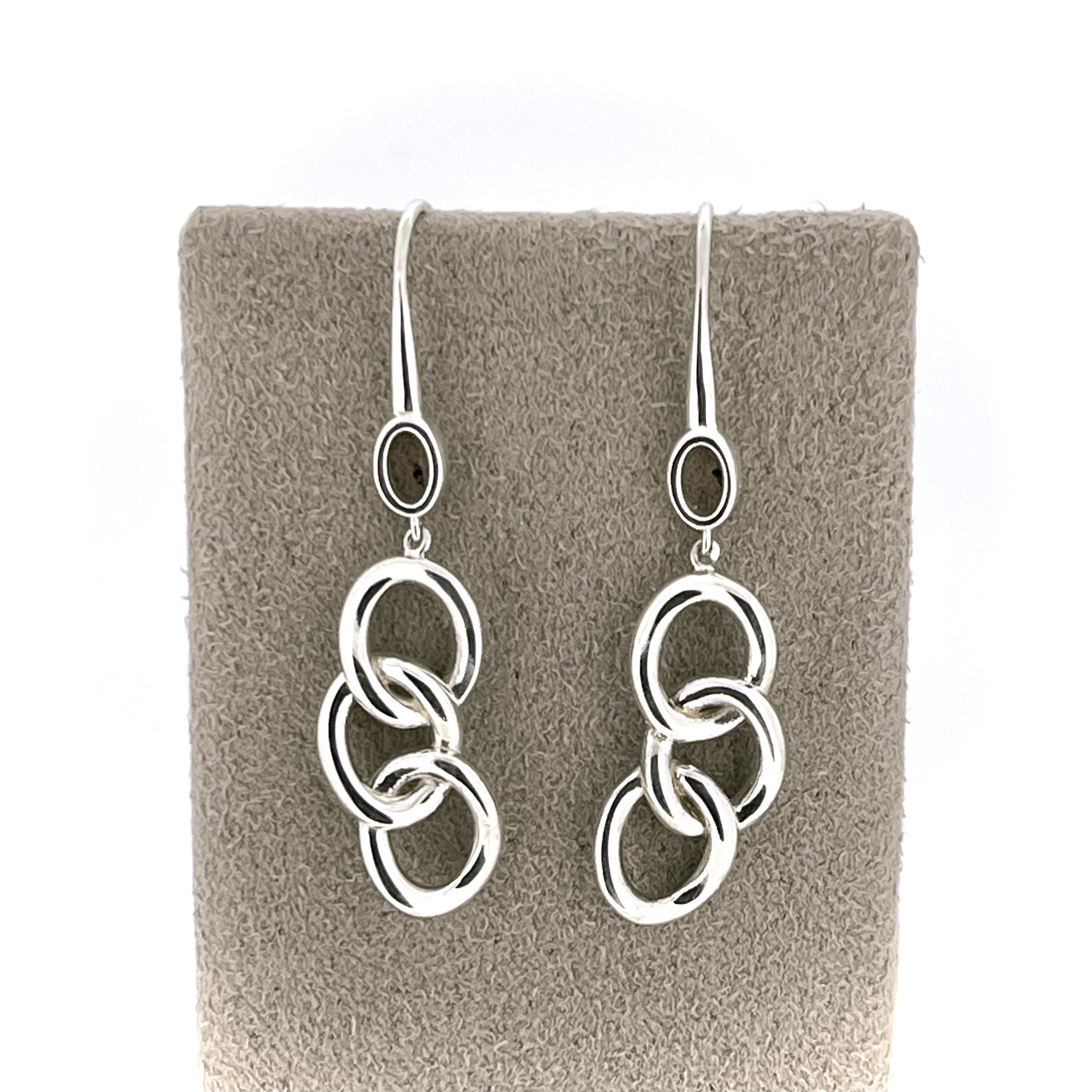 Vintage three link earrings with shepherd hooks