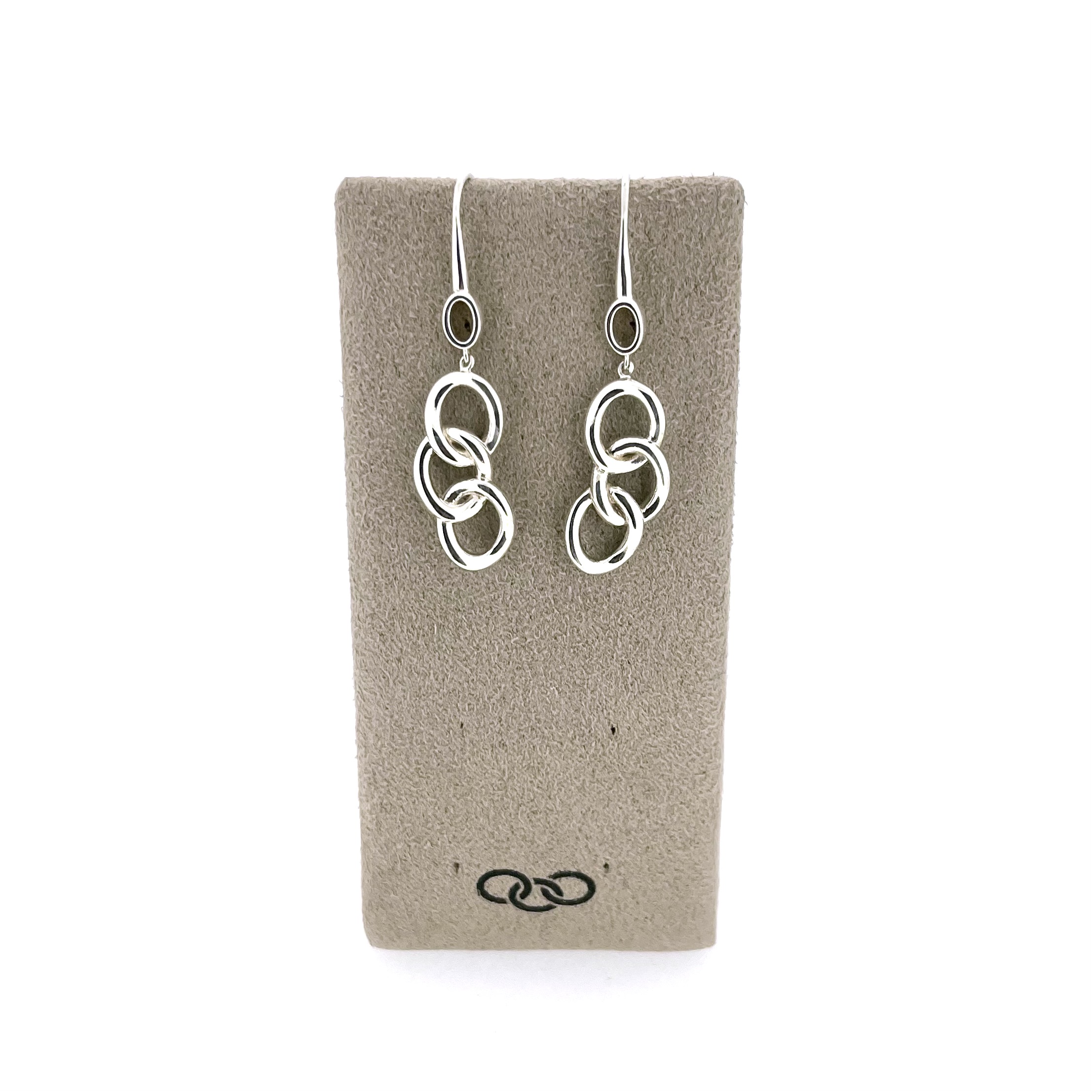 Sterling silver Links of London logo style earrings
