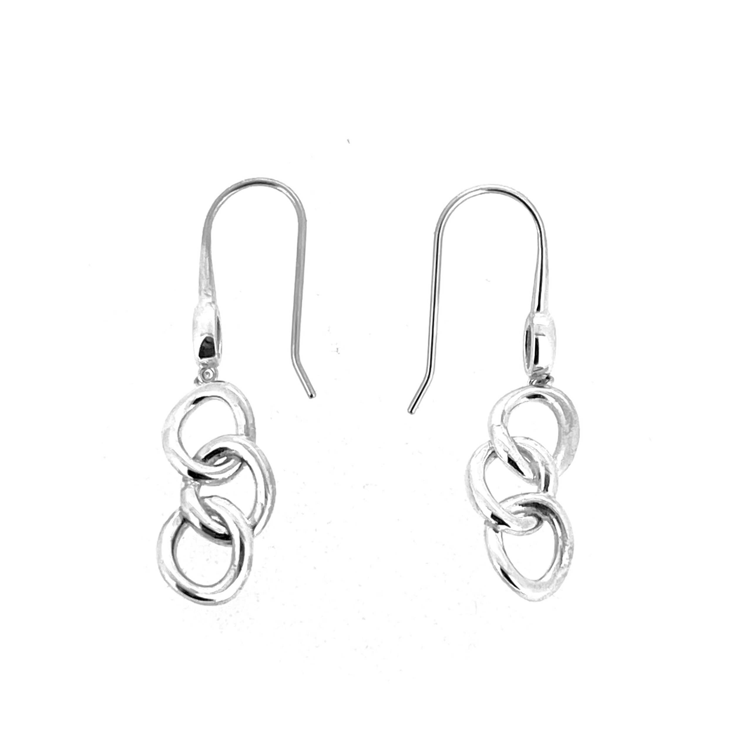 Links of London three link drop earrings front view