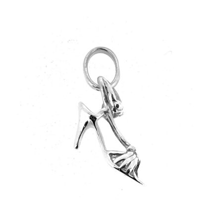 Small silver evening shoe charm