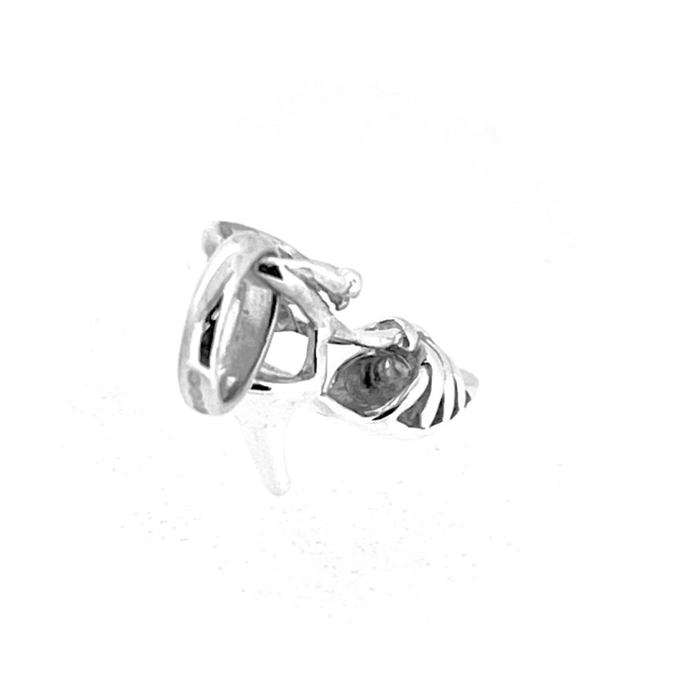 Polished sterling silver high heel pendant charm