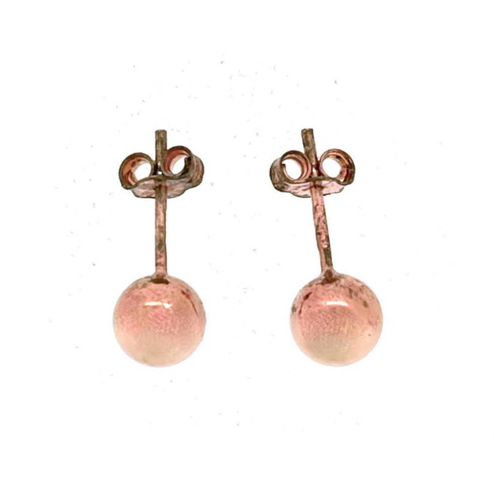 Vintage rose gold Links of London stud earrings front view