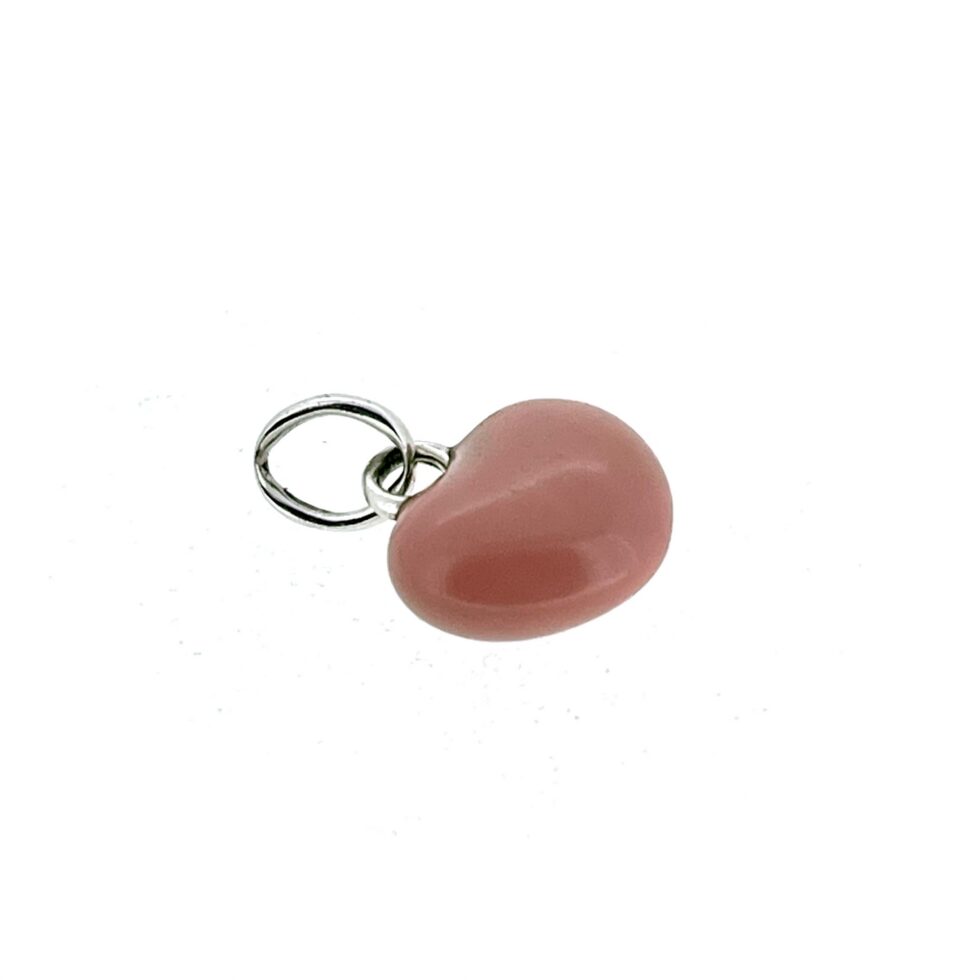 Vintage Links of London Mini Puffed Heart Charm pink enamel