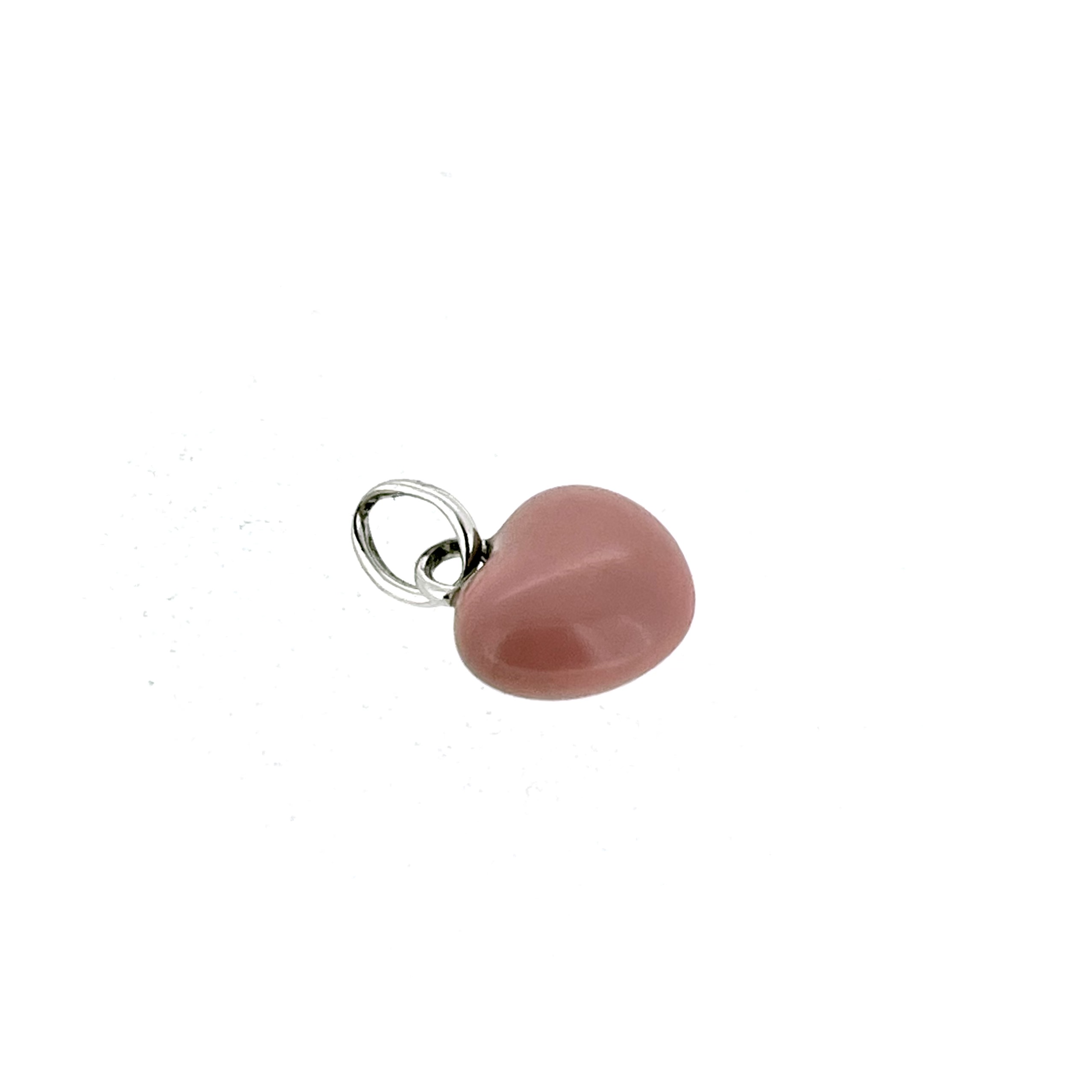 Opaque pink enamel puffed heart charm by Links of London