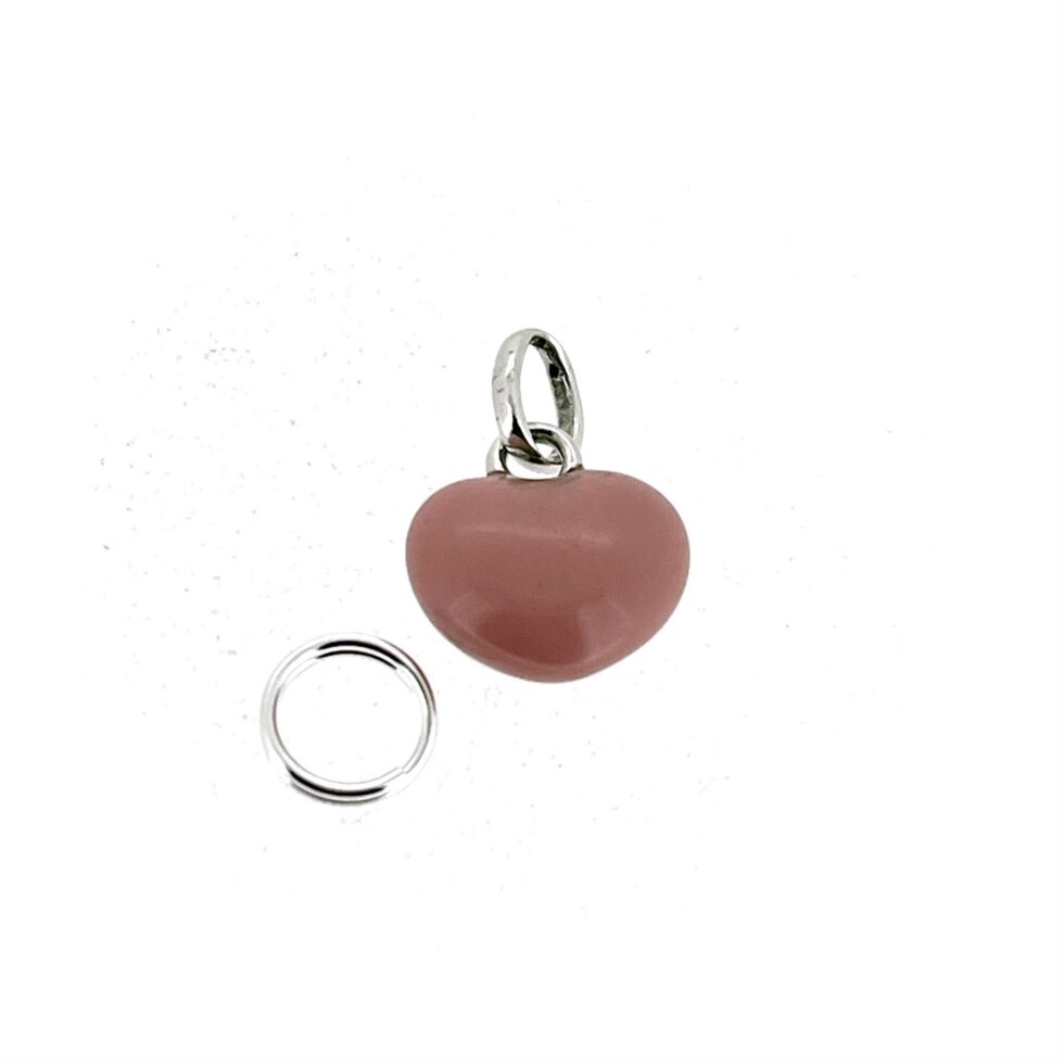 Mini puffed heart charm with smaller oval bail