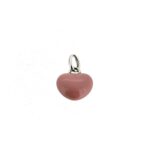 Vintage sterling silver heart charm with opaque pink enamel
