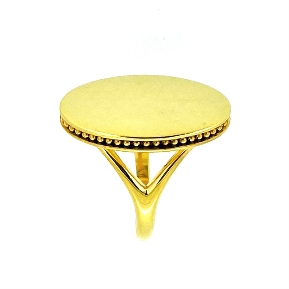 Links of London sterling silver ring with renewed gold finish