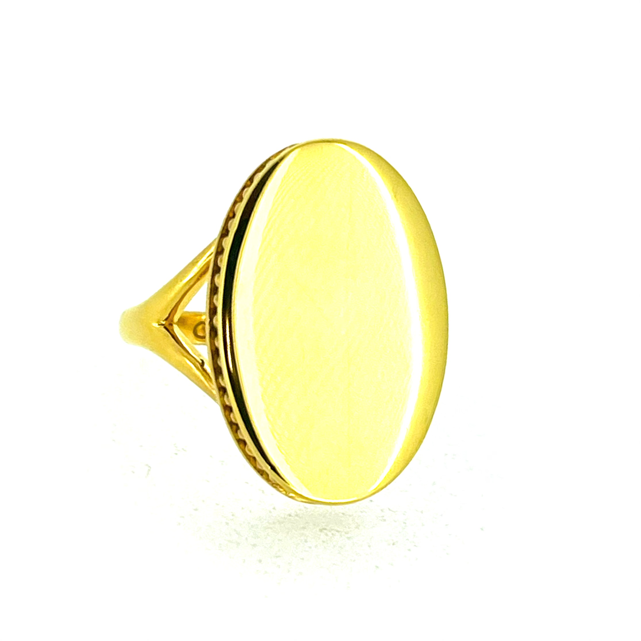 Vintage Links of London Narrative Oval Ring 18ct gold plated sterling silver