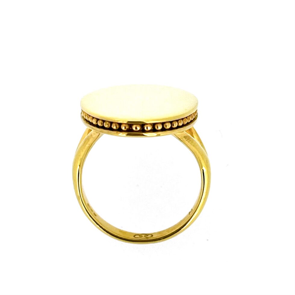 Sterling silver Narrative ring with D profile shank