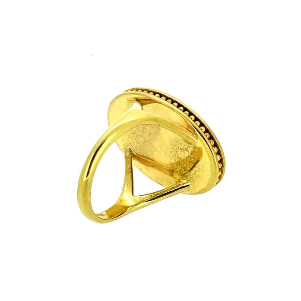 Links of London gold plated oval ring angled view